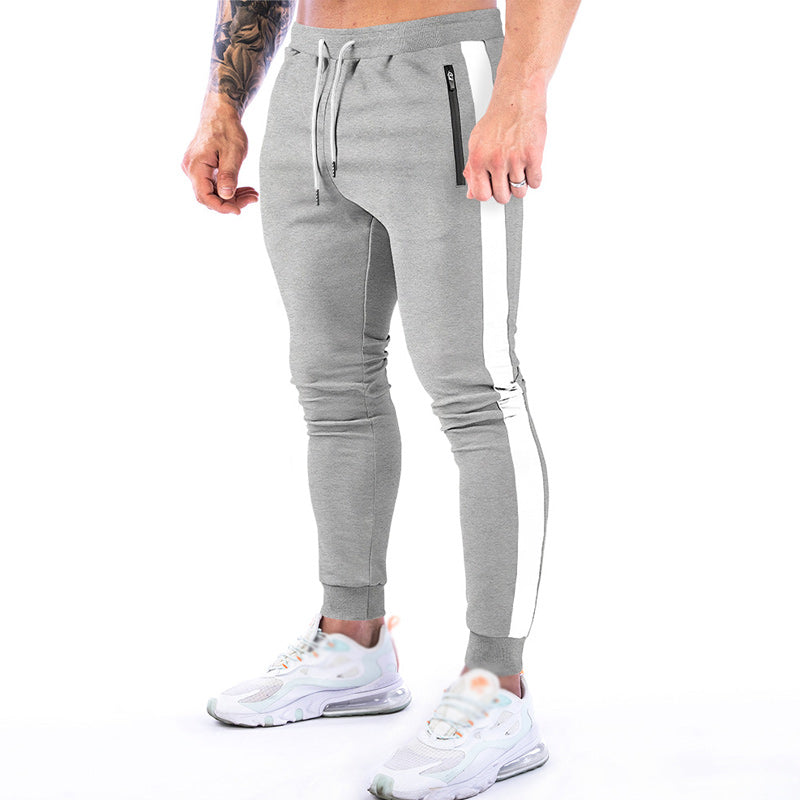 contrast panel slim track pants gym pants