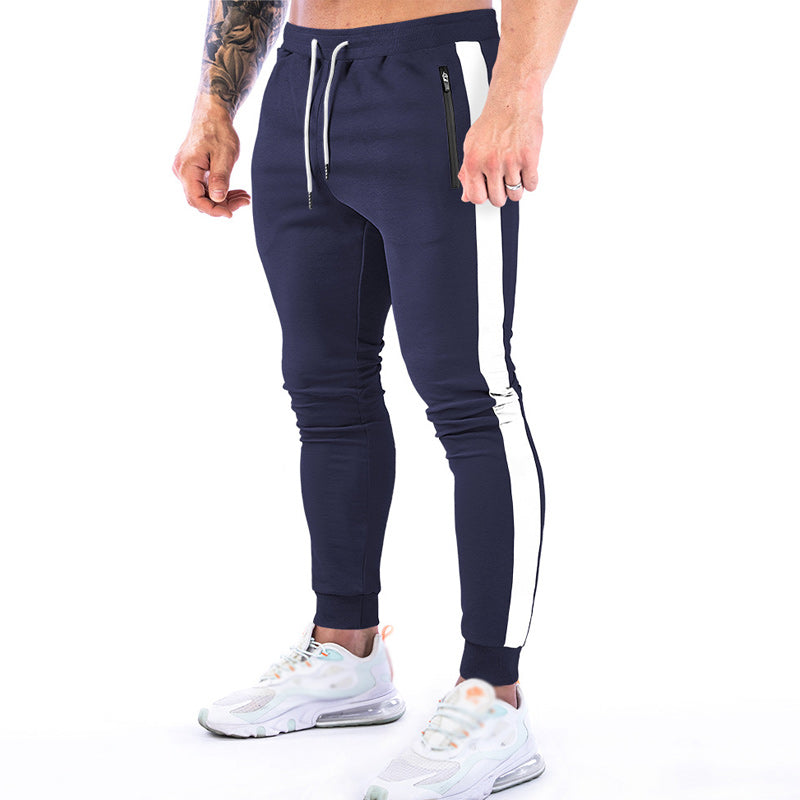 contrast panel slim track pants gym pants