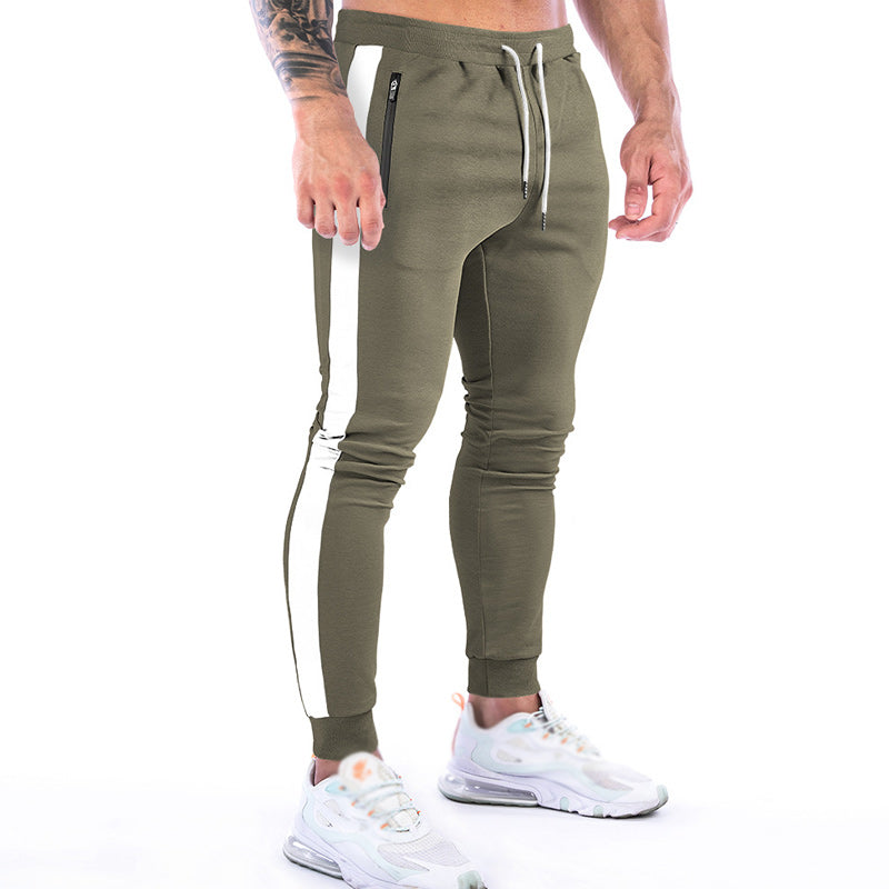 contrast panel slim track pants gym pants