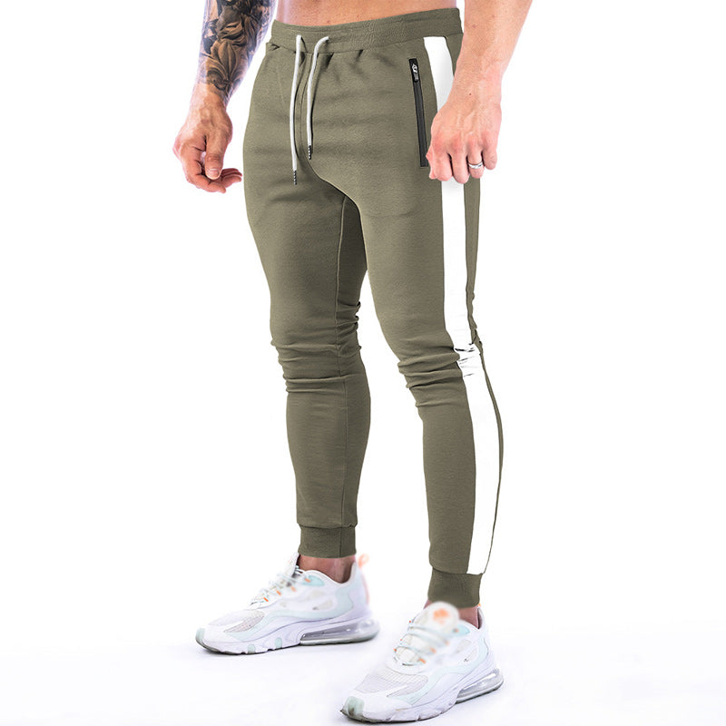 contrast panel slim track pants gym pants