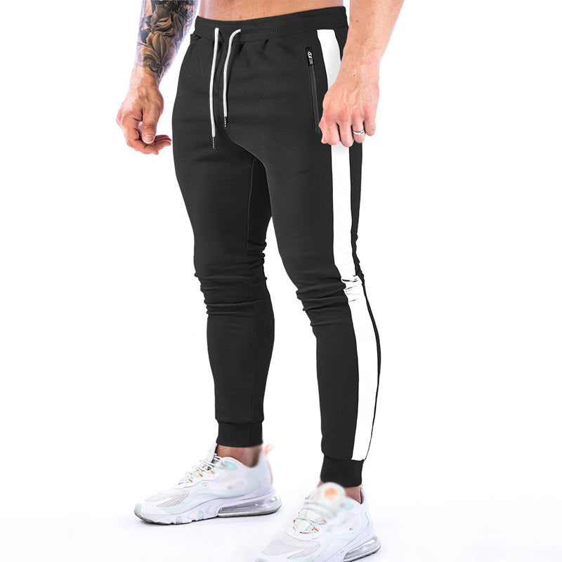 contrast panel slim track pants gym pants