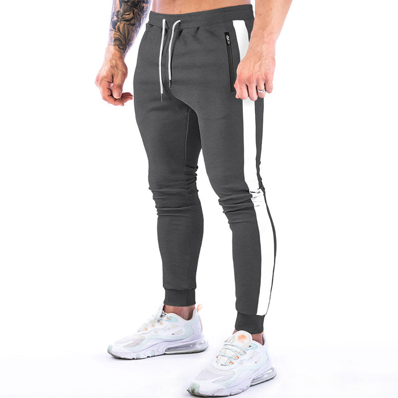 contrast panel slim track pants gym pants