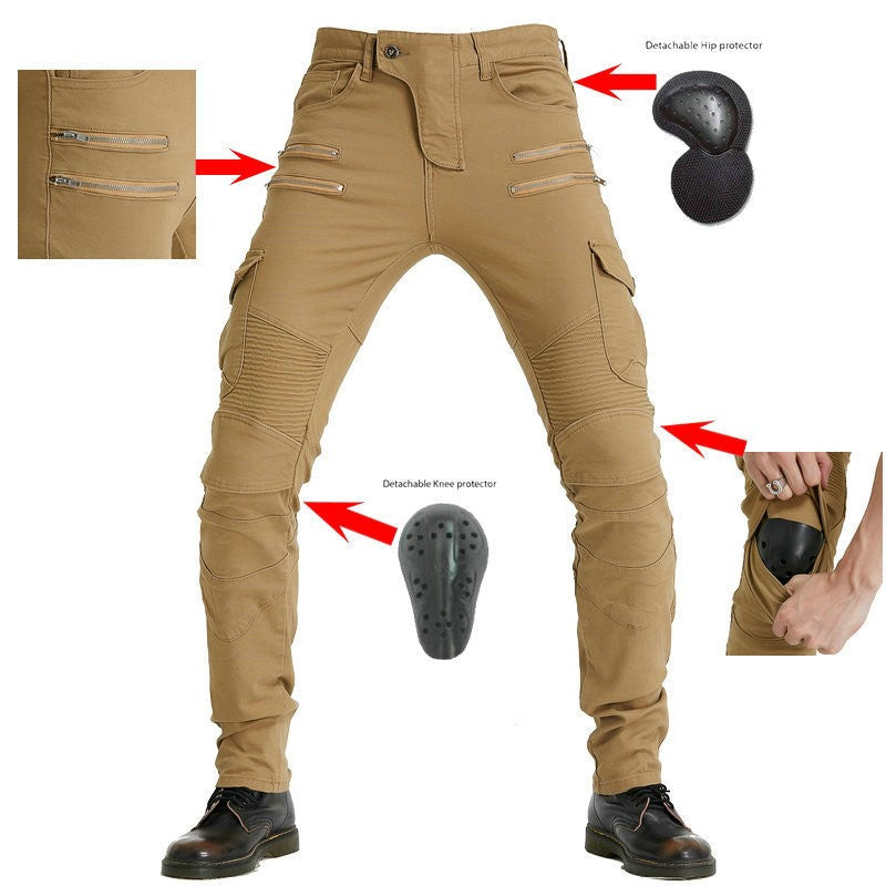men's double zipper motorcycle racing anti-drop riding pants