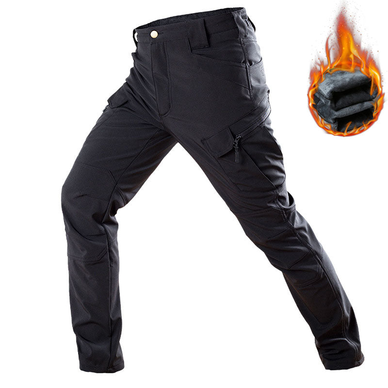 polar fleece military men's cargo pants with pockets