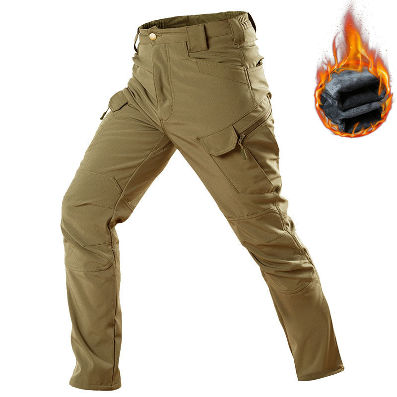 polar fleece military men's cargo pants with pockets