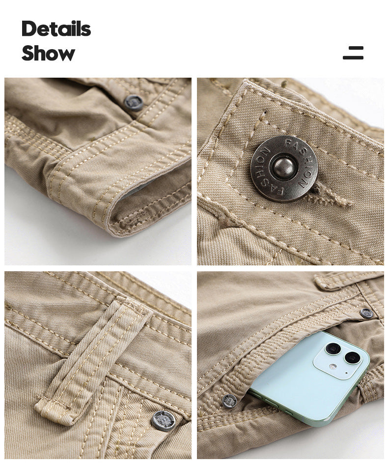 men's multi-pocket athleisure cotton pants
