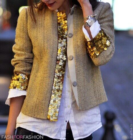 Fashion Sequins Splicing Long Sleeve Cardigan