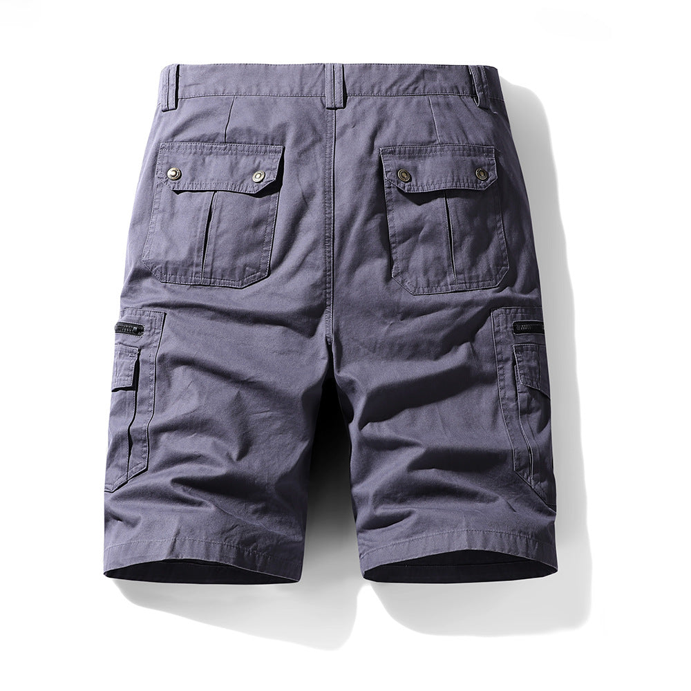 men's multi-pocket cotton zipper athleisure pants