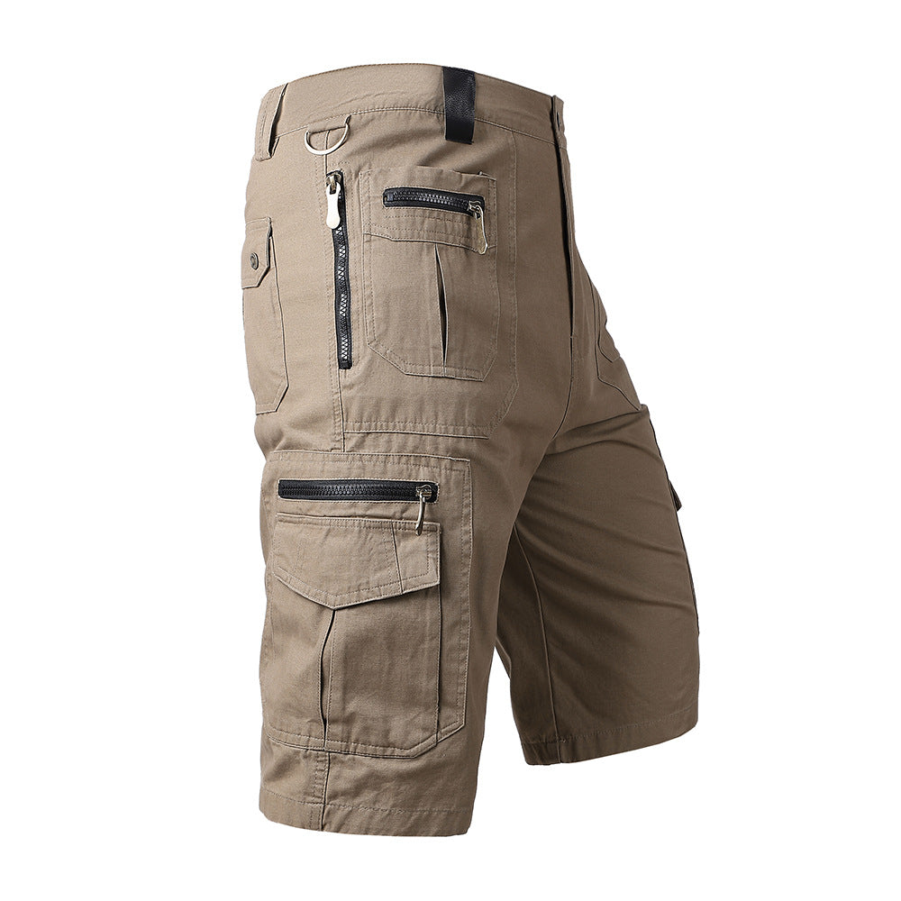men's multi-pocket cotton zipper athleisure pants