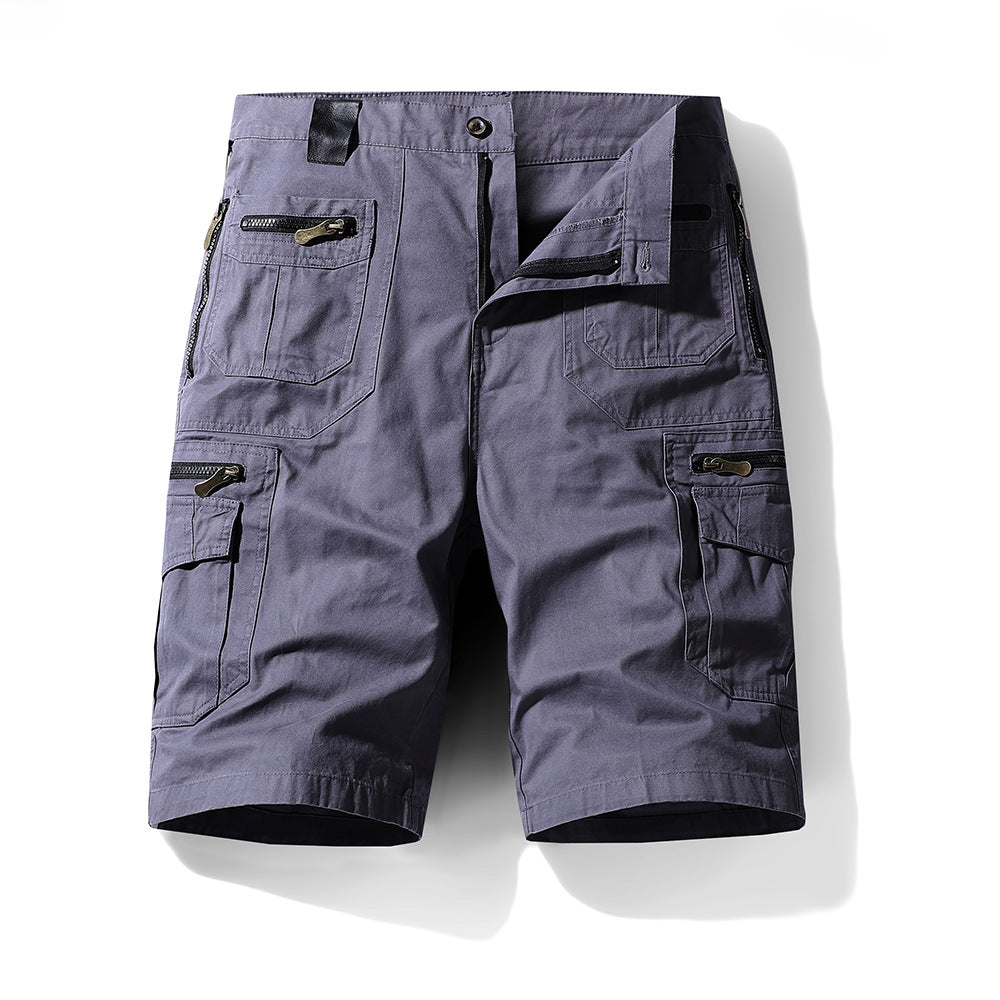 men's multi-pocket cotton zipper athleisure pants