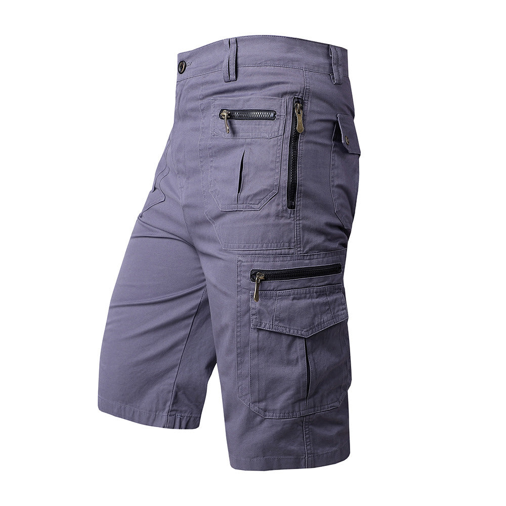 men's multi-pocket cotton zipper athleisure pants