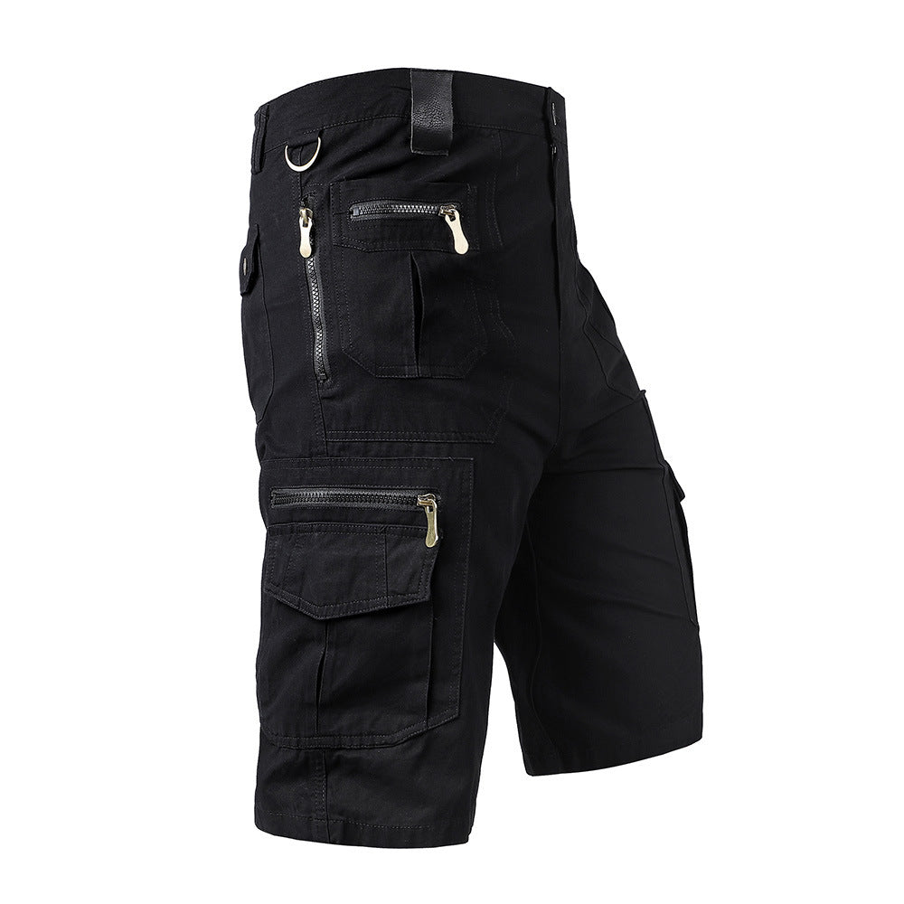 men's multi-pocket cotton zipper athleisure pants