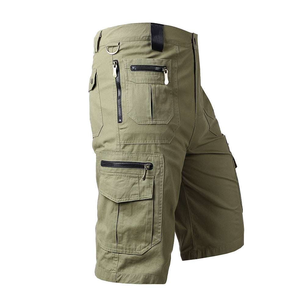men's multi-pocket cotton zipper athleisure pants