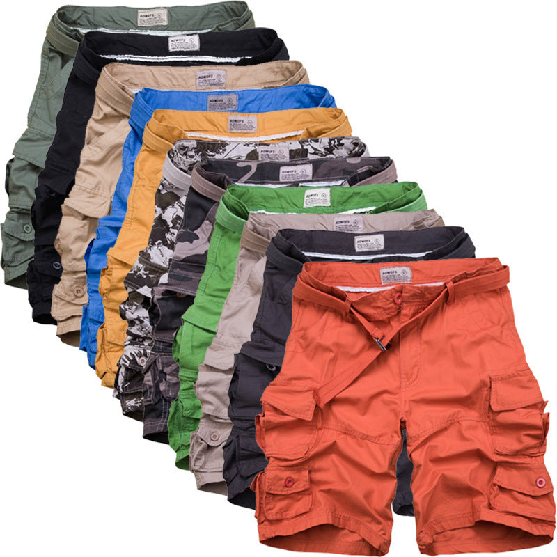 men's casual loose multi-pocket cargo shorts