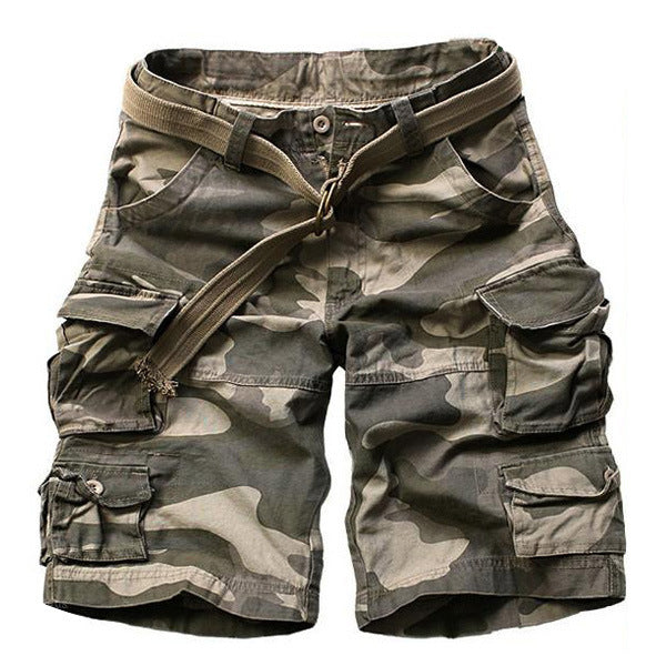 men's casual loose multi-pocket cargo shorts