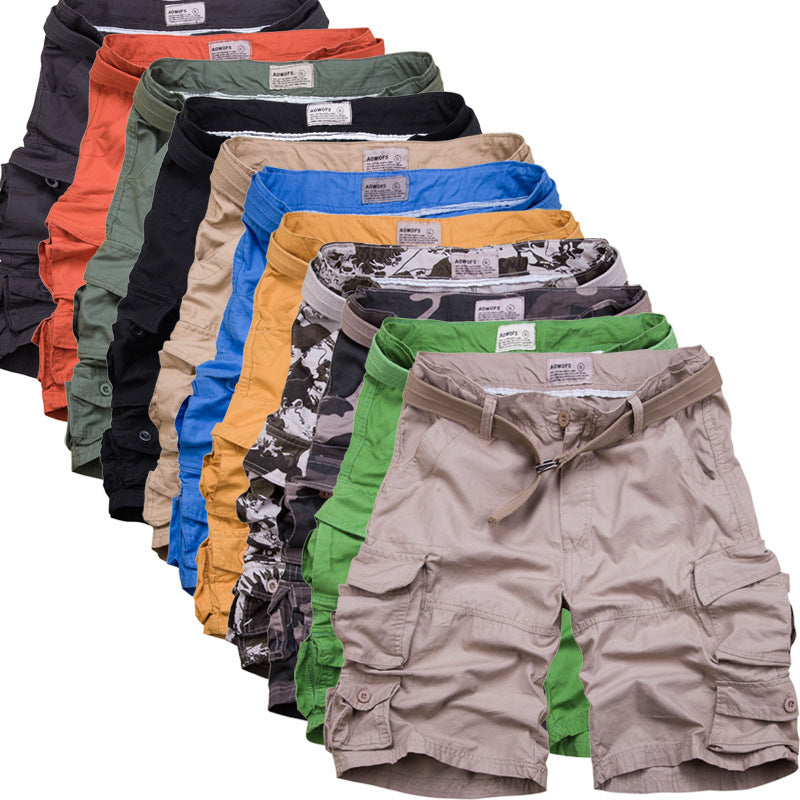 men's casual loose multi-pocket cargo shorts