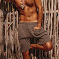 mens linen minimalist holiday shorts