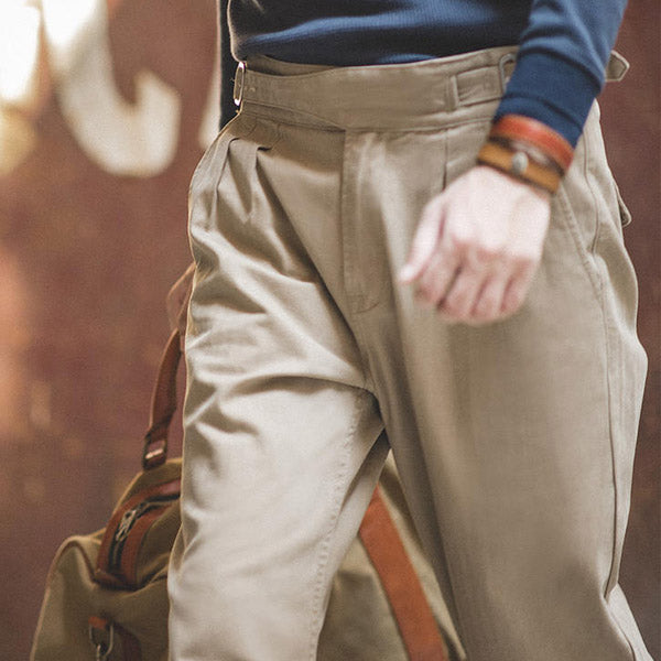 retro minimalist military mens trousers for officers
