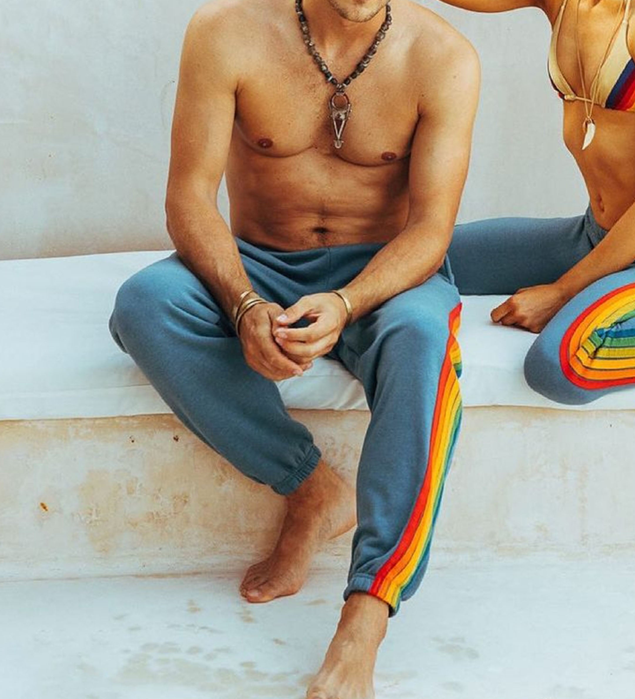 men's colorful decorative casual surf trousers