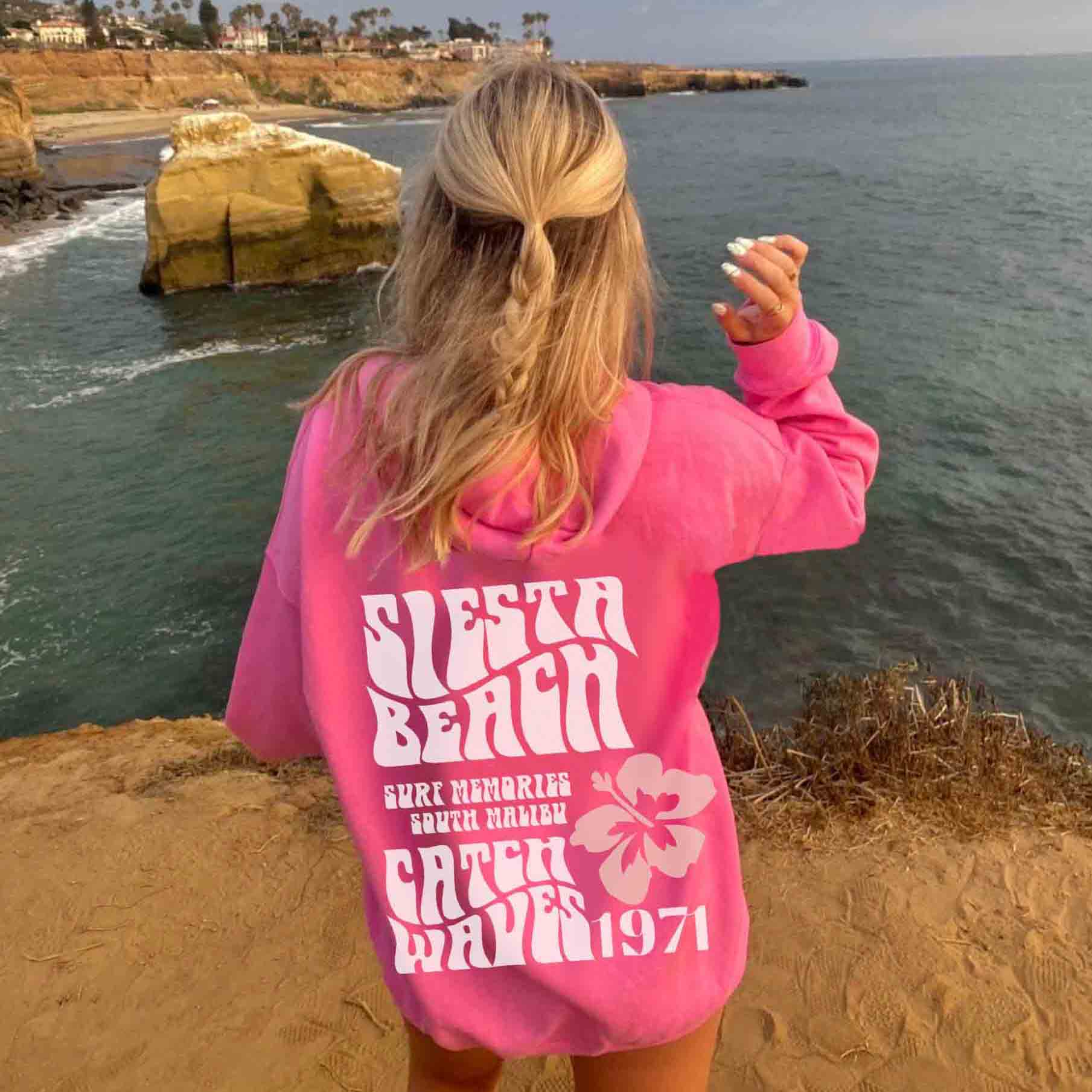 Siesta Beach Surf Memories South Malibu Catch Waves 1971 Print Women's Hoodie