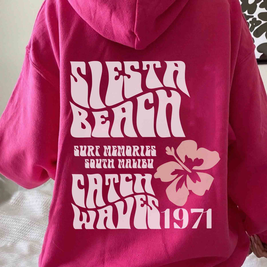 Siesta Beach Surf Memories South Malibu Catch Waves 1971 Print Women's Hoodie