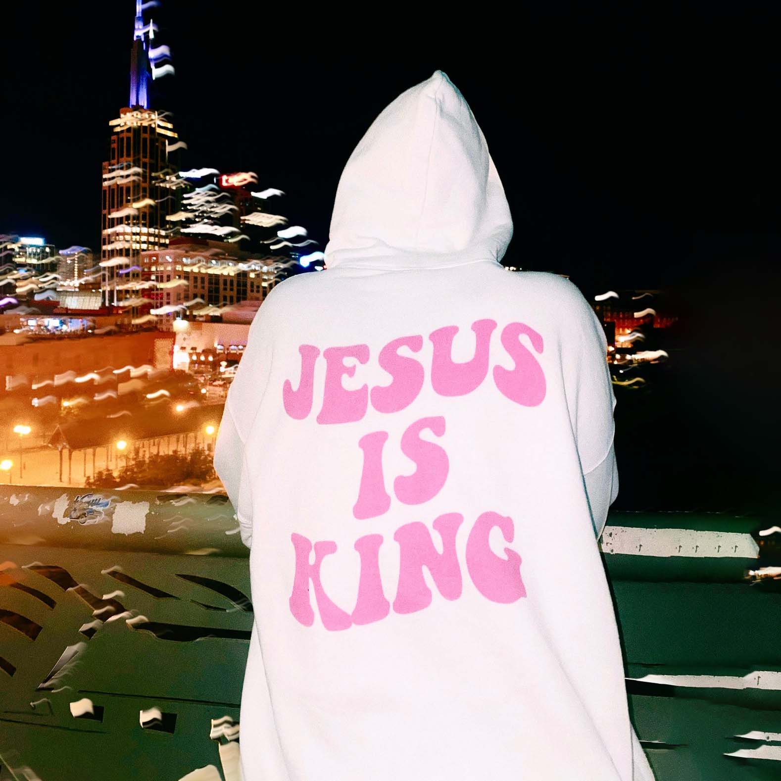 Jesus Is King Print Women's Casual Hoodie
