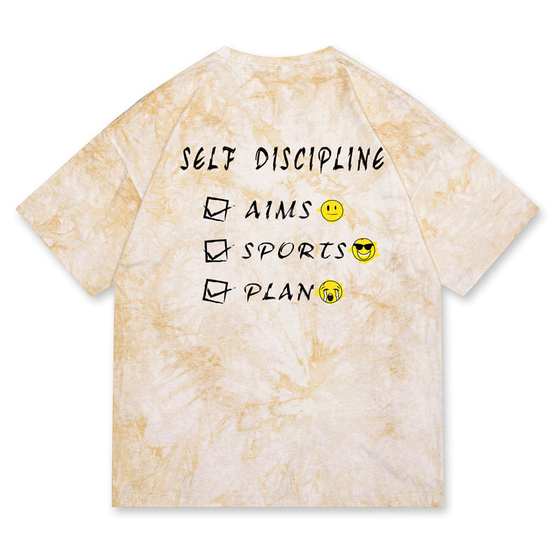 Spring/Summer Good Vibes Smiley Tie-dye T-shirt