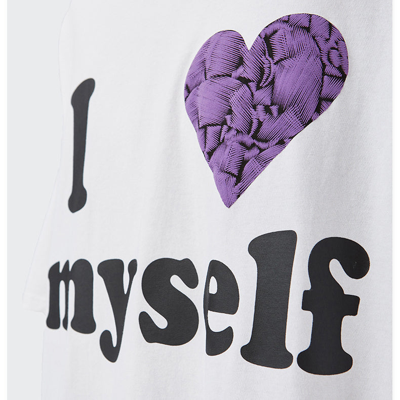 Loose Lettering Faux Embroidered Short Sleeve T-Shirt