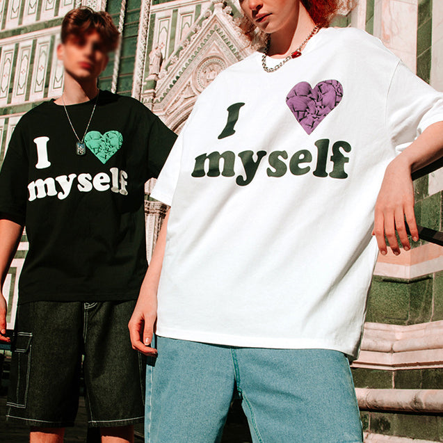 Loose Lettering Faux Embroidered Short Sleeve T-Shirt