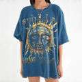 Fashion Trend Long Printed Short Sleeve T-shirt