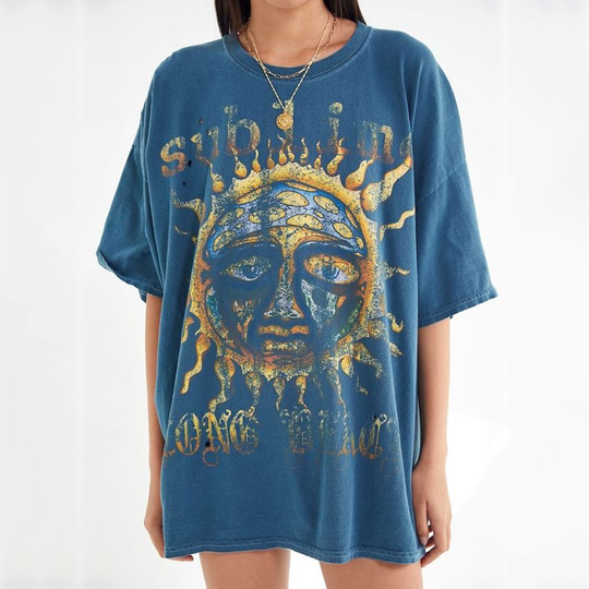 Fashion Trend Long Printed Short Sleeve T-shirt