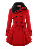 Fold-Over Collar Plain Coat