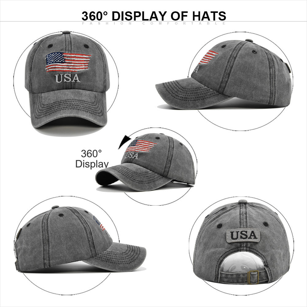 European And American Washed And Old USA Embroidered Basebal