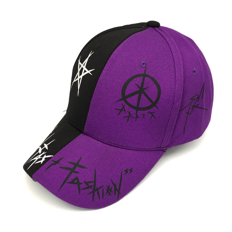 Hat Men's Korean Style Peaked Cap Hip-hop Cap Black And White Baseball Cap
