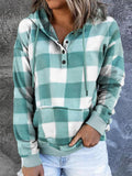 Plaid Casual Long-sleeved Hoodie