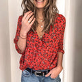 Womens Fashion Casual Floral Shirt RY85