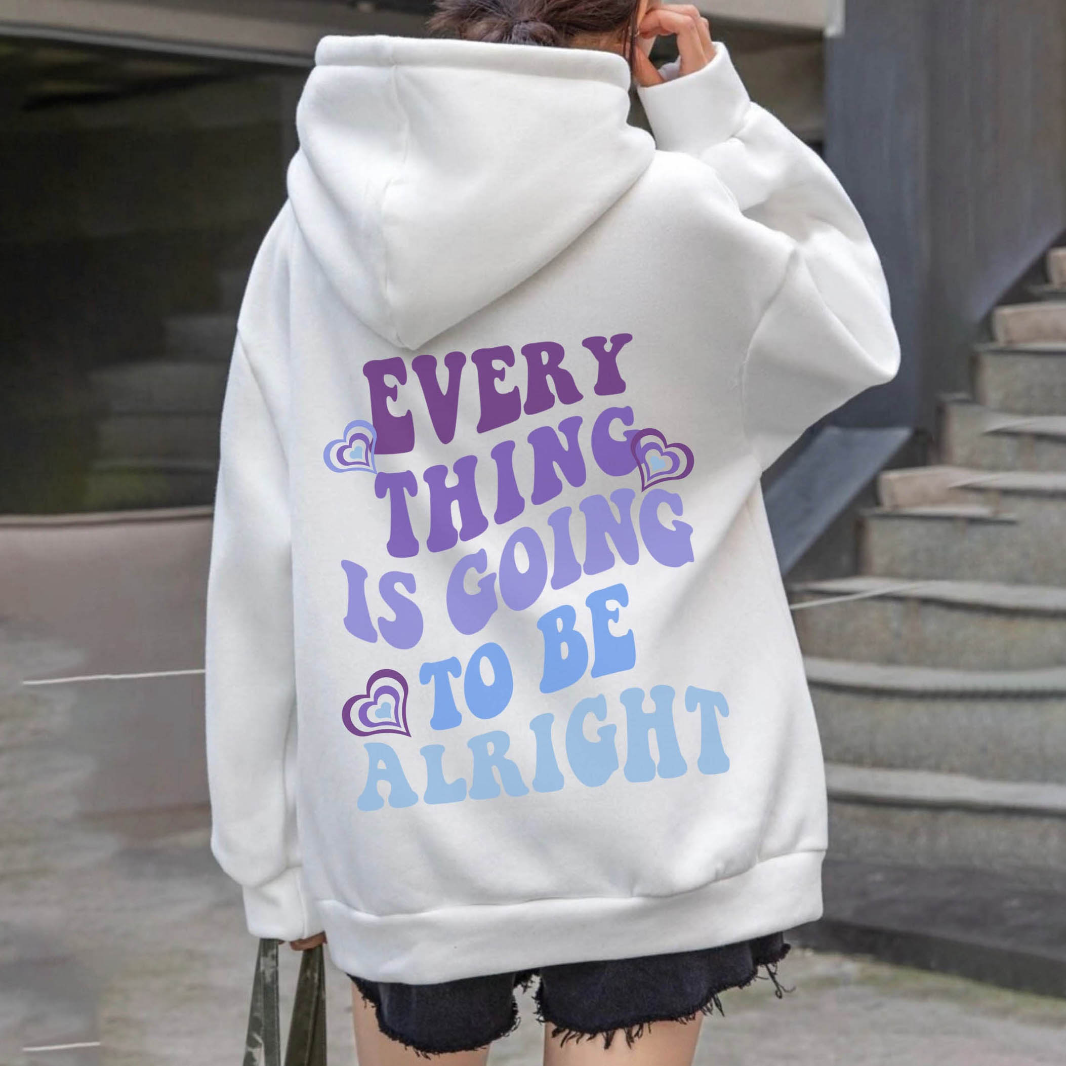 Everything Is Going To Be Alright Print Women's Casual Hoodie
