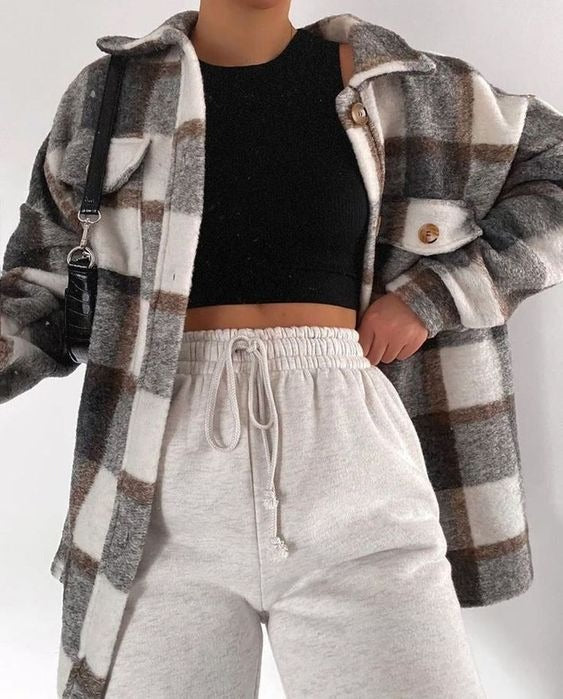 Chic Warm Casual Plaid Jacket
