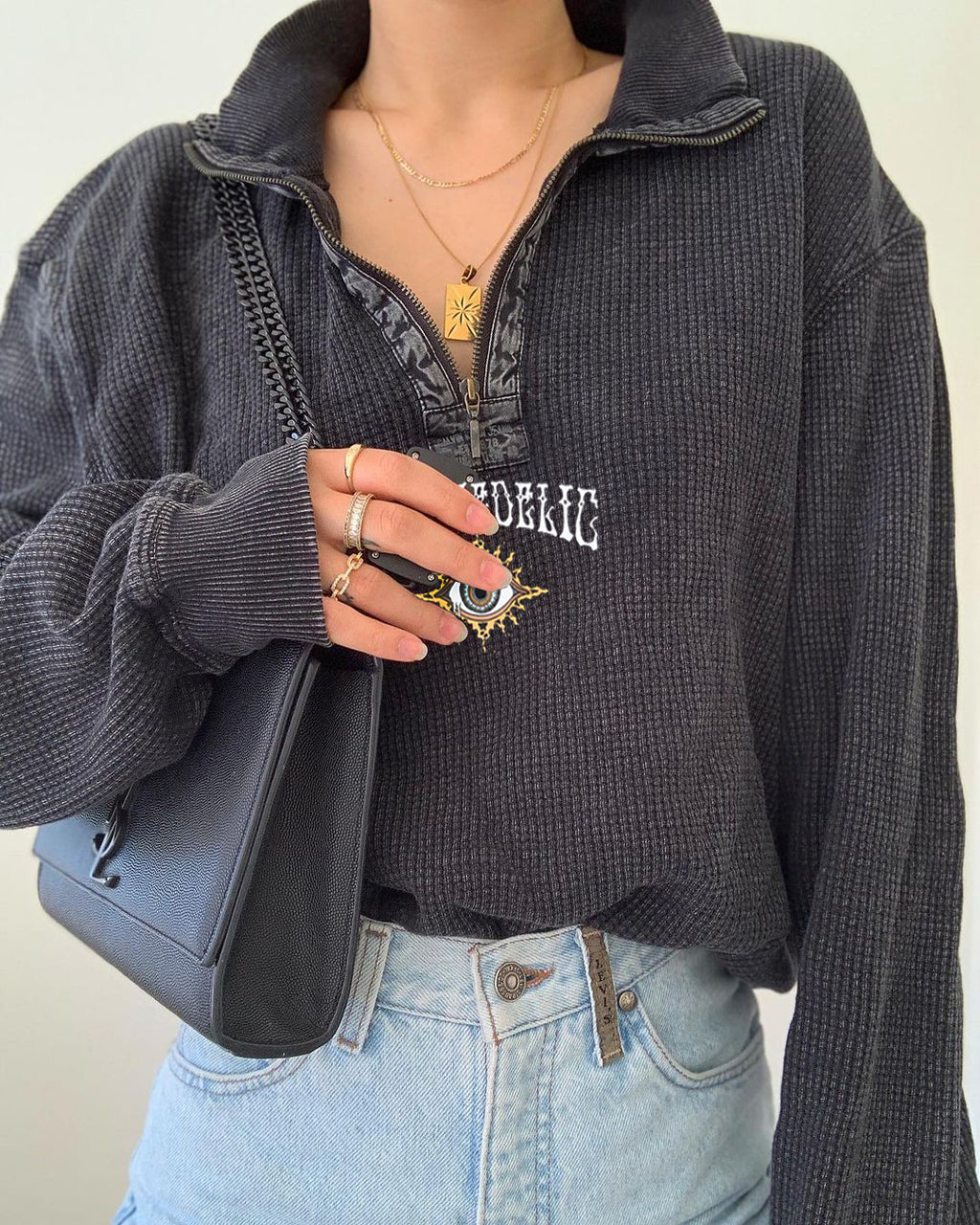 Modern Printed Color Long Sleeve Sweatshirt