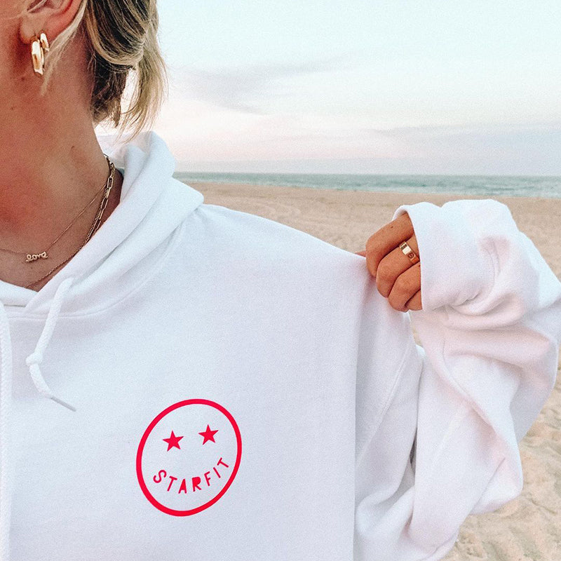 Fashion Casual Long-sleeved Smiley Printed Hooded Sweatshirt