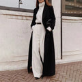 Loose Solid Color Long Sleeve Long Coat