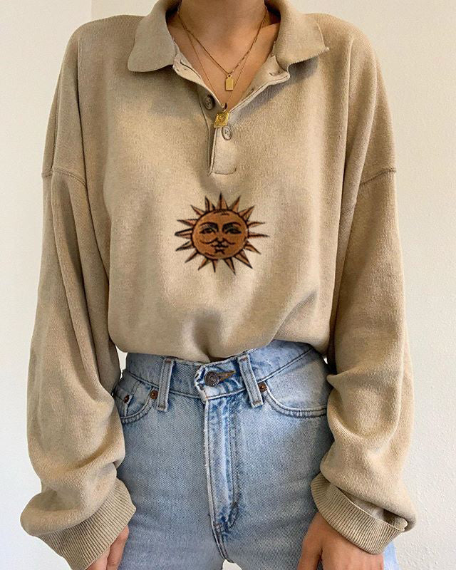Sun Print Long Sleeve Sweatshirt