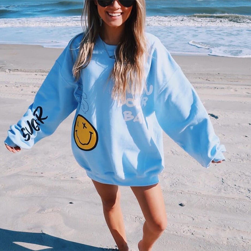 Vintage Long-sleeved Printed Sweatshirt