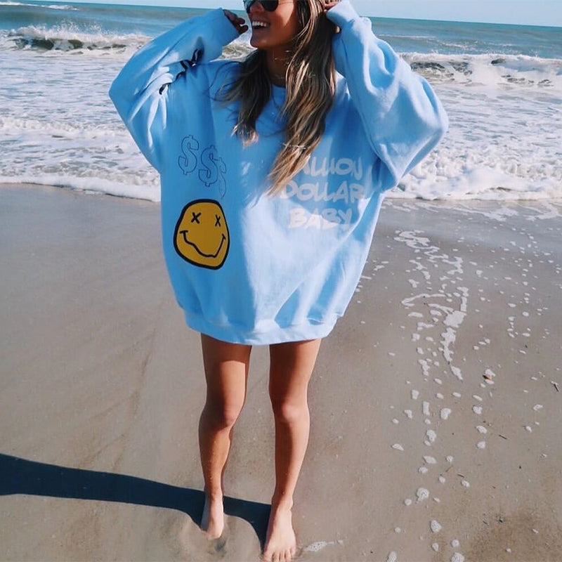 Vintage Long-sleeved Printed Sweatshirt