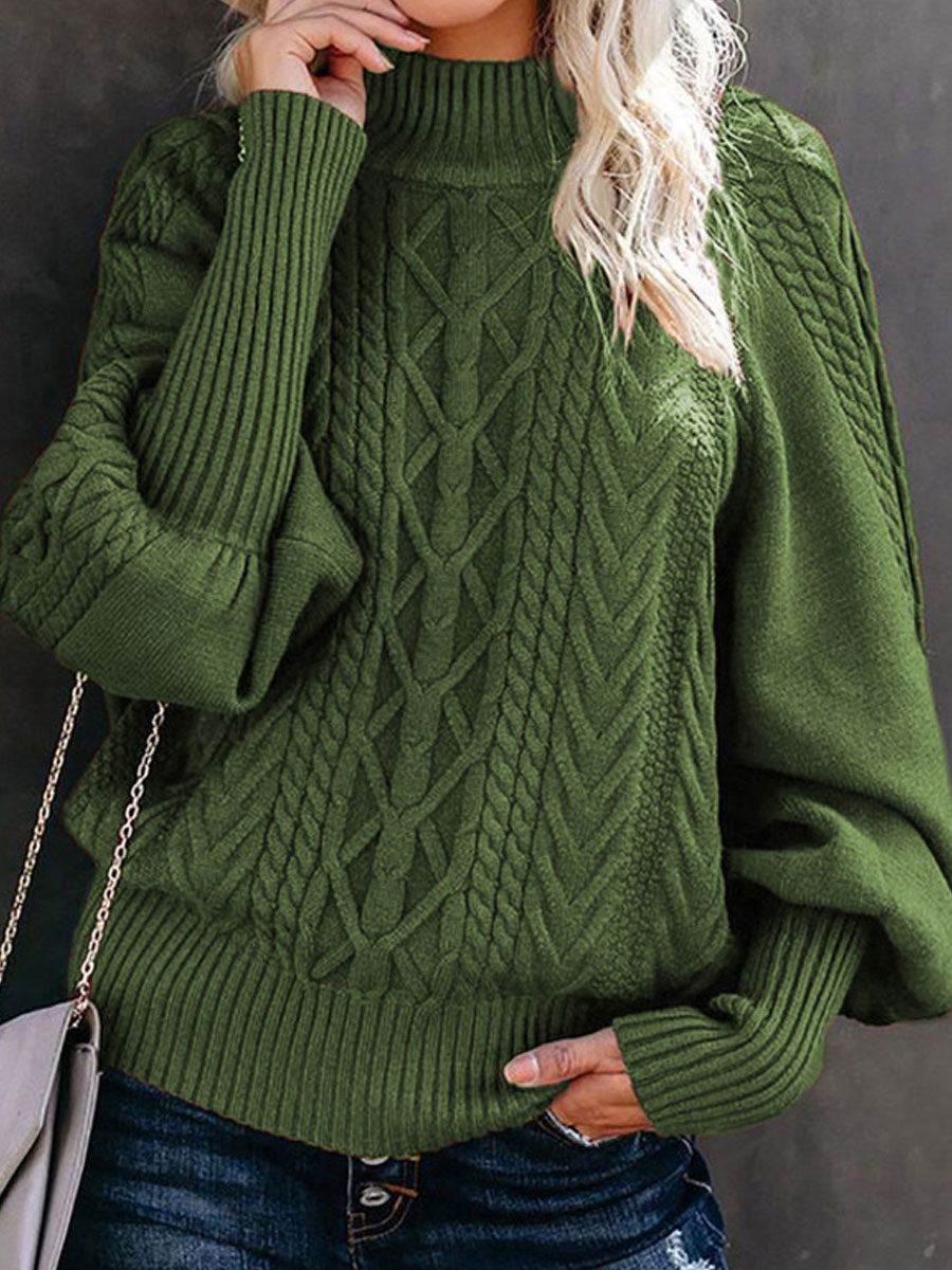 Pure Color Casual Loose Sweater Pullover