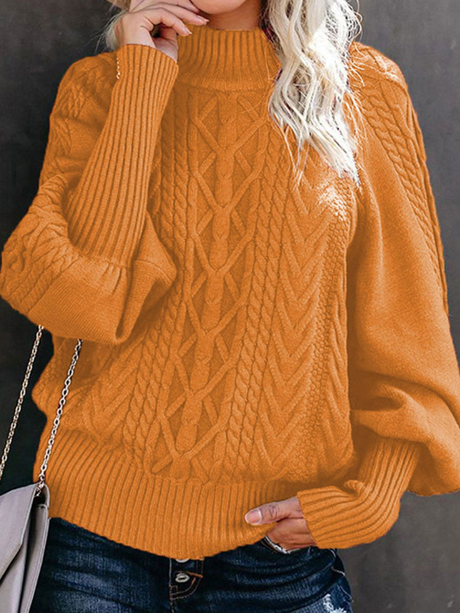 Pure Color Casual Loose Sweater Pullover