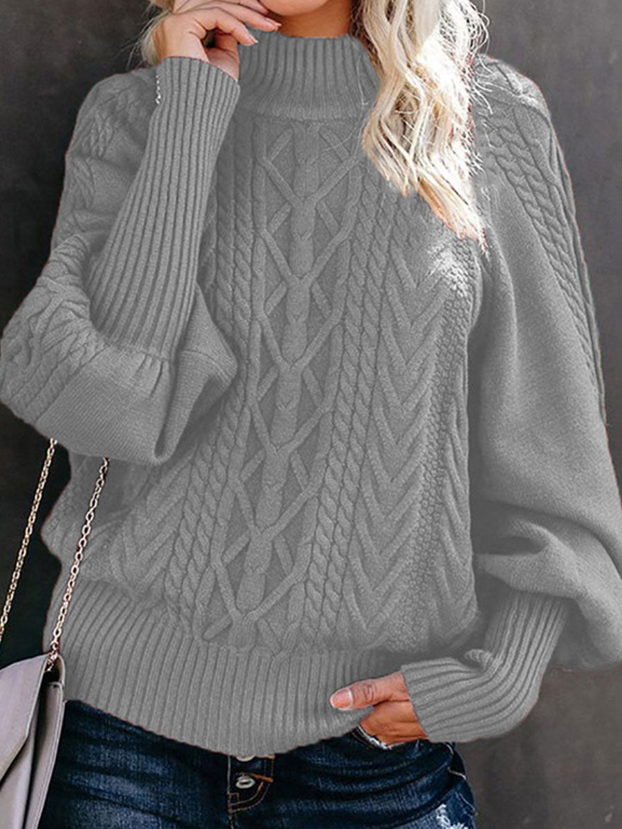 Pure Color Casual Loose Sweater Pullover