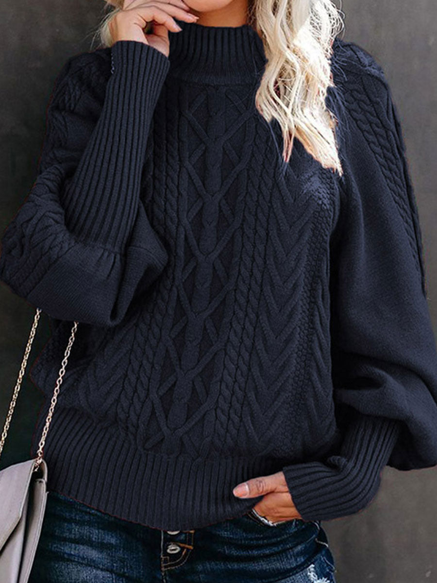 Pure Color Casual Loose Sweater Pullover