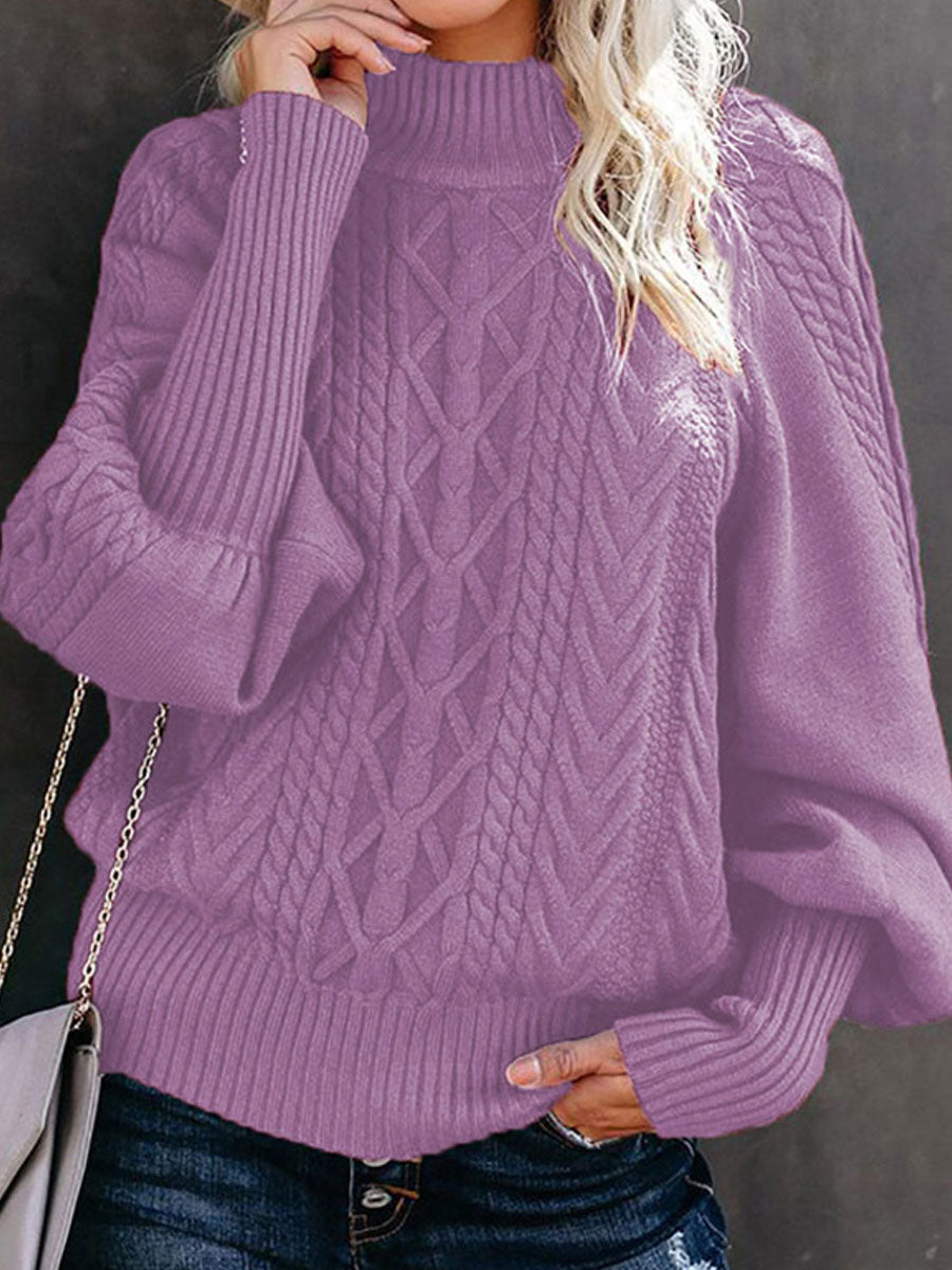 Pure Color Casual Loose Sweater Pullover