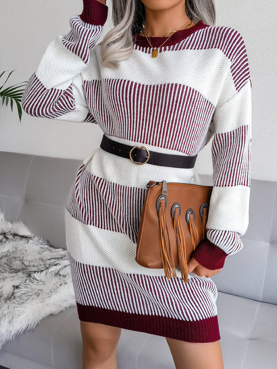 Striped Casual Loosen Knit Dress